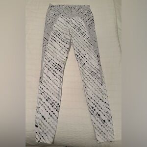 Fabletics High-Waisted Statement PowerHold Leggings White Dotted Splash Print SM